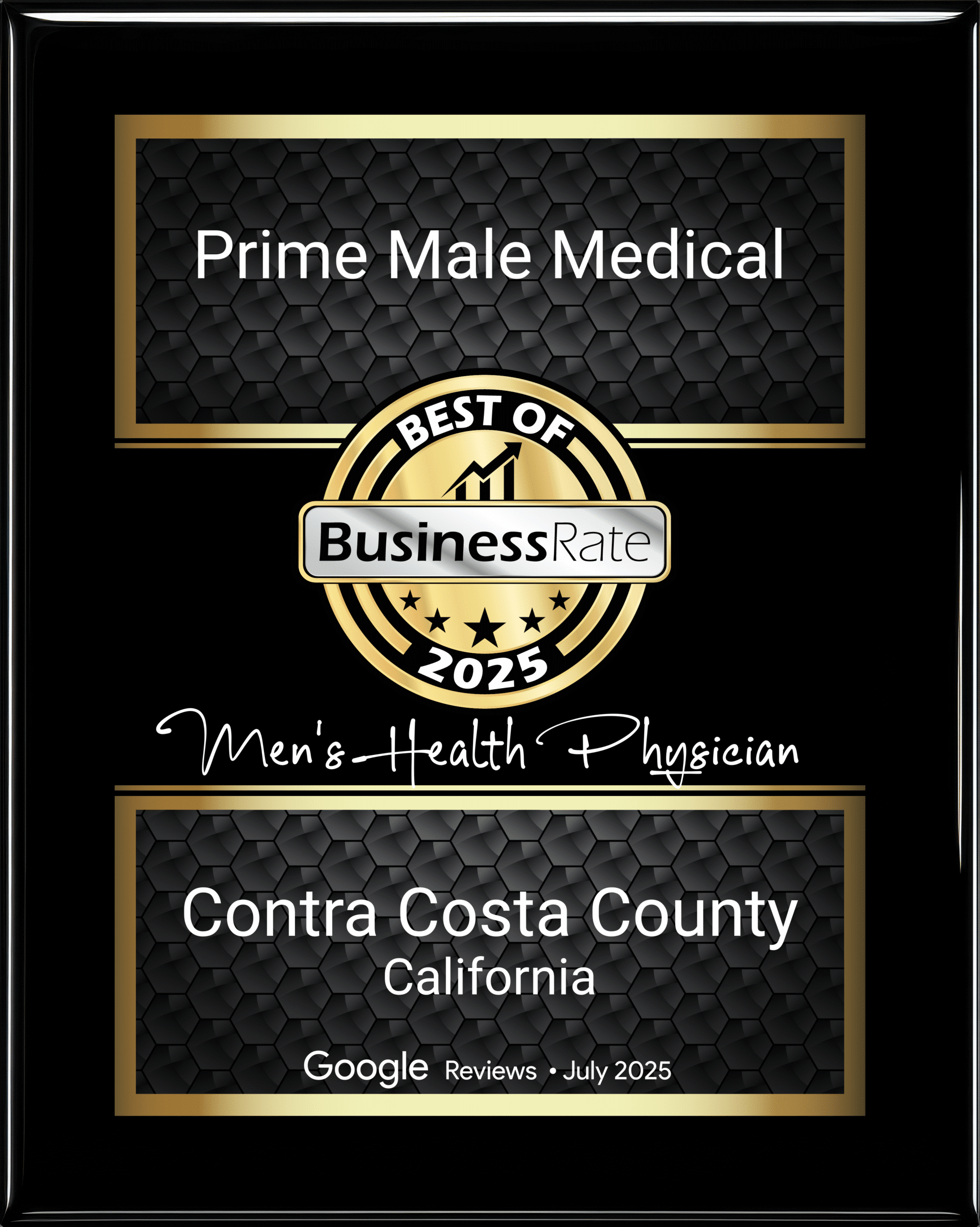 prime male medical plaque